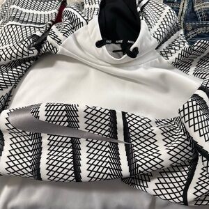Nike Black and White Geometric Hoodie